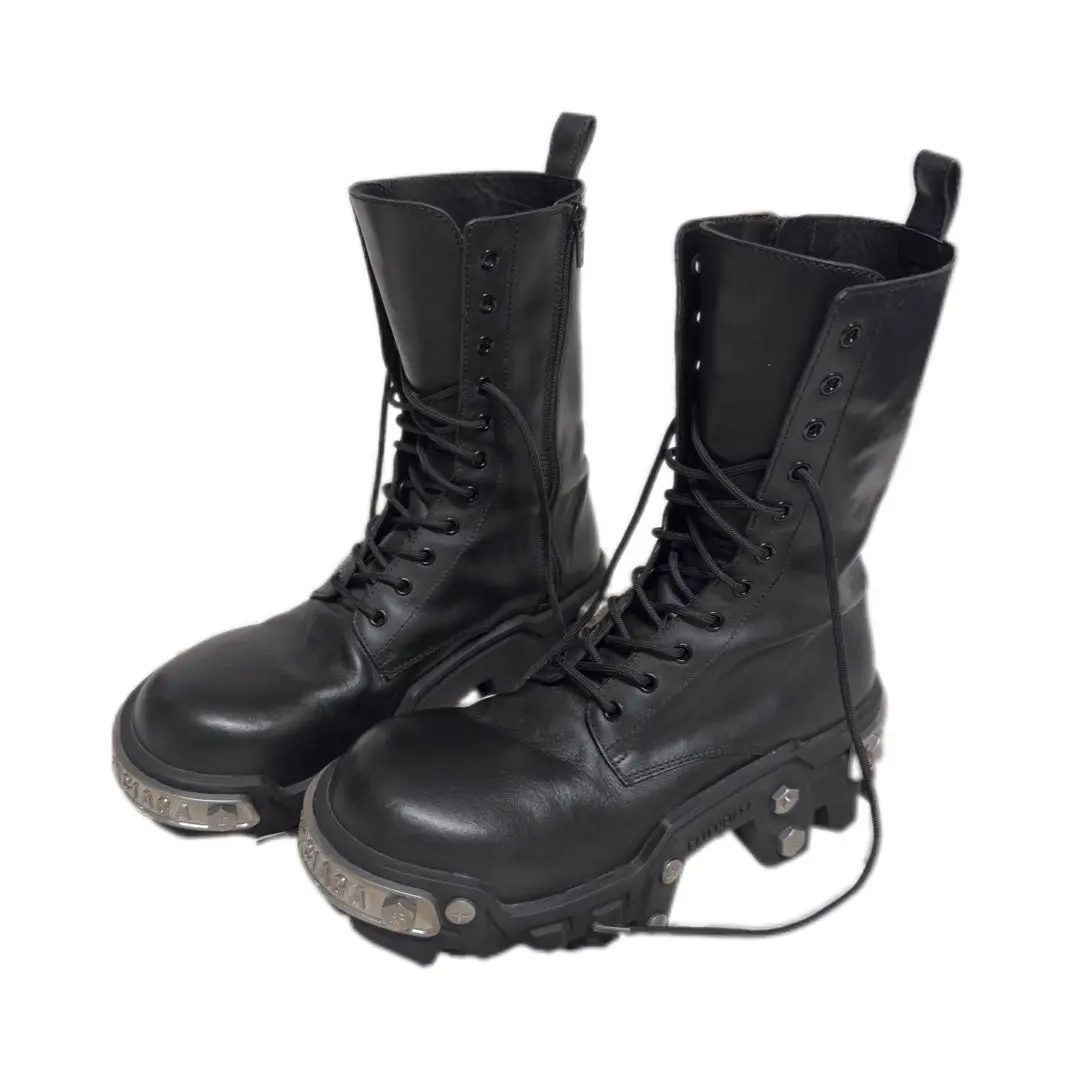 【新品・未使用】ブルドーザー ブーツ ブラック 厚底 27cm ブラック の メンズ ブルドーザー・編み上げブーツ | Balenciaga