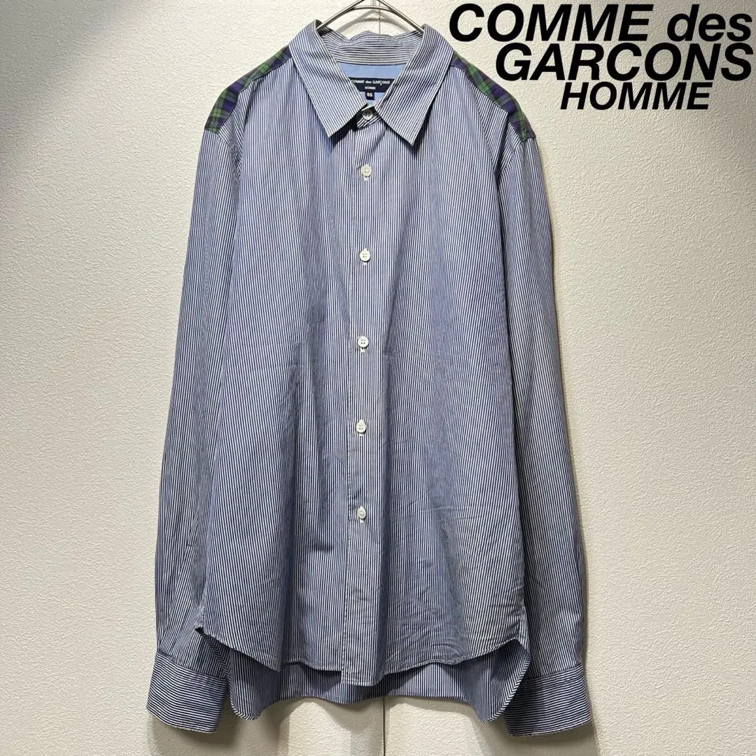 Thumbnail of Rare Comme des Garcons Homme Striped Check Docking Design Shirt