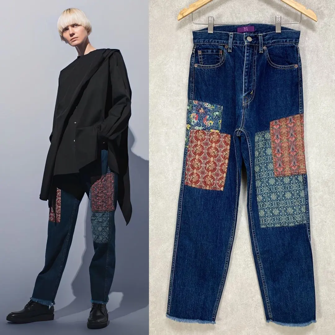 2024年y's ステッチ刺繍デニムサルエルパンツ　ワイズ　ヨウジヤマモト ヨウジヤマモト 24AW 女性柄デニムパンツ | HUES 福岡セレクト