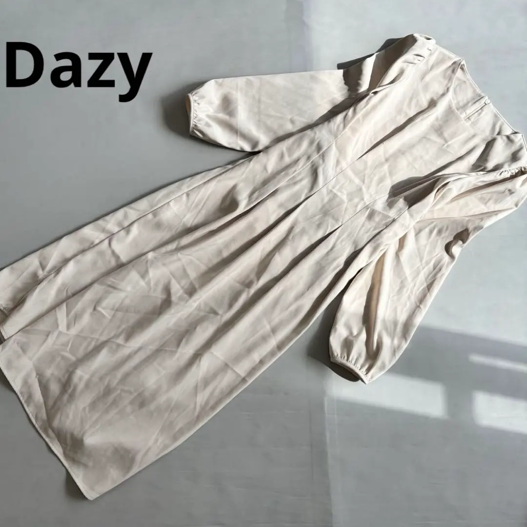 【Dazy】長袖長款連衣裙 成熟優雅 簡約 美麗廓形（M）素色 的縮圖