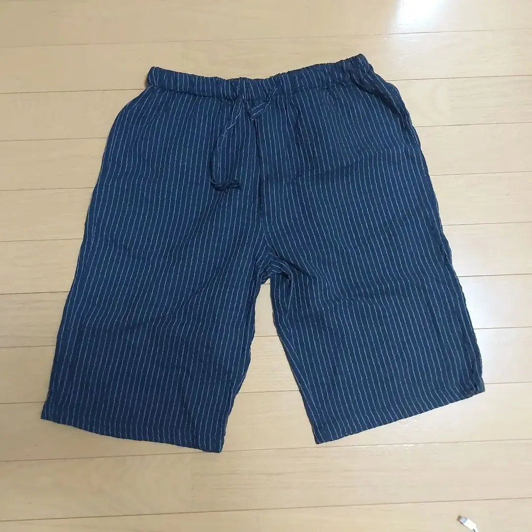 Thumbnail of Navy striped Jinbei cotton