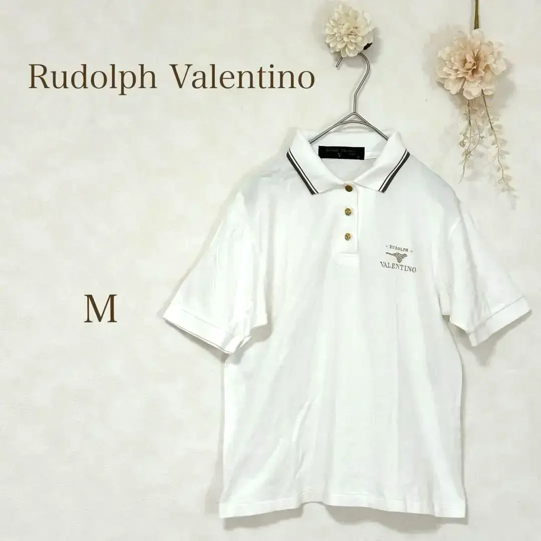 Thumbnail of Rudolph Valentino Polo Shirt - Gold Embroidery, Rhinestone Buttons, 100% Cotton