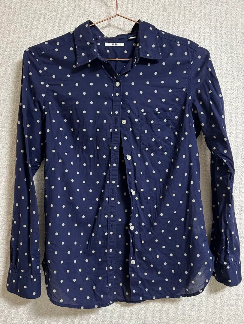 Thumbnail of UNIQLO Navy Dot Long Sleeve Shirt