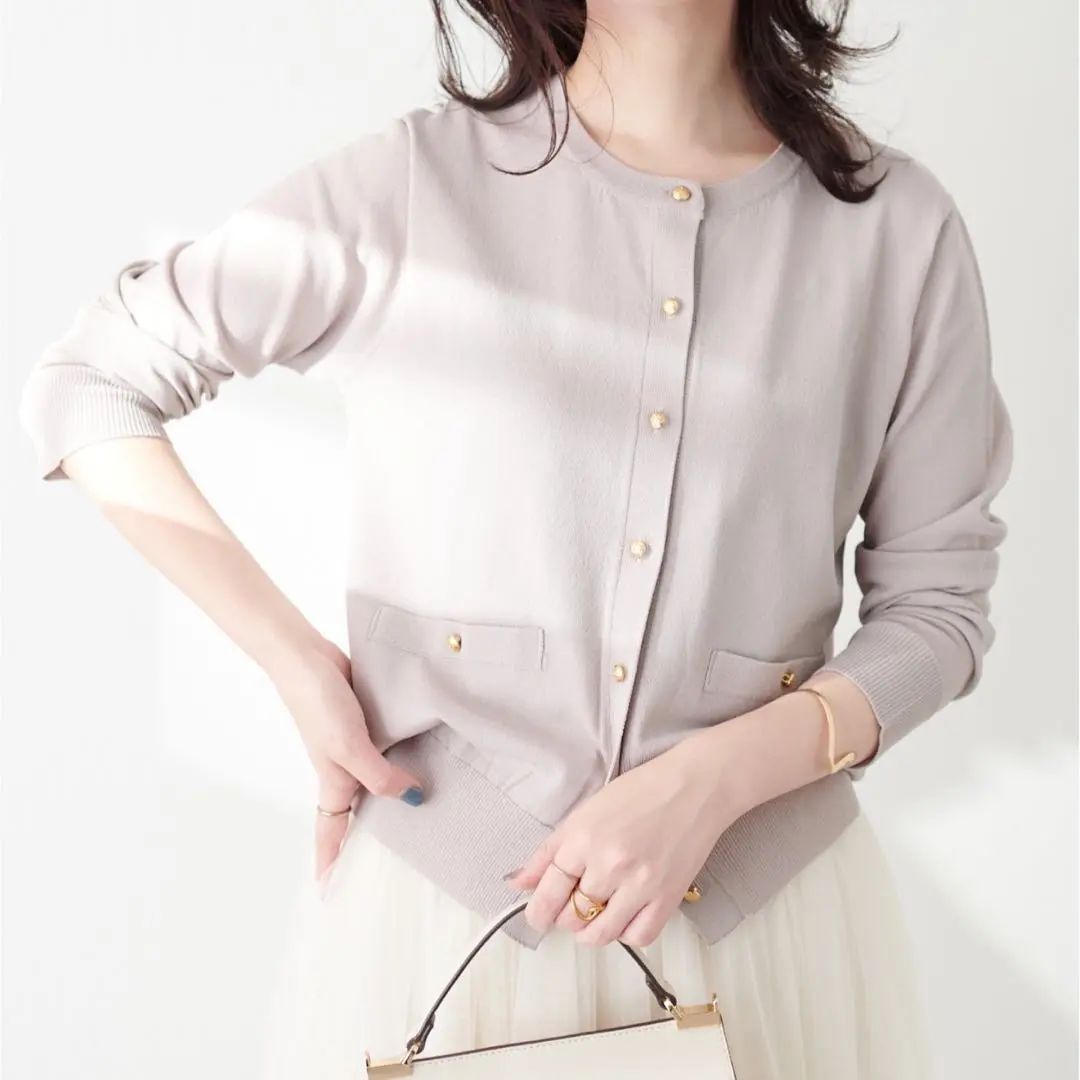 Thumbnail of Natural Couture Basic Cardigan [Grayish Beige]