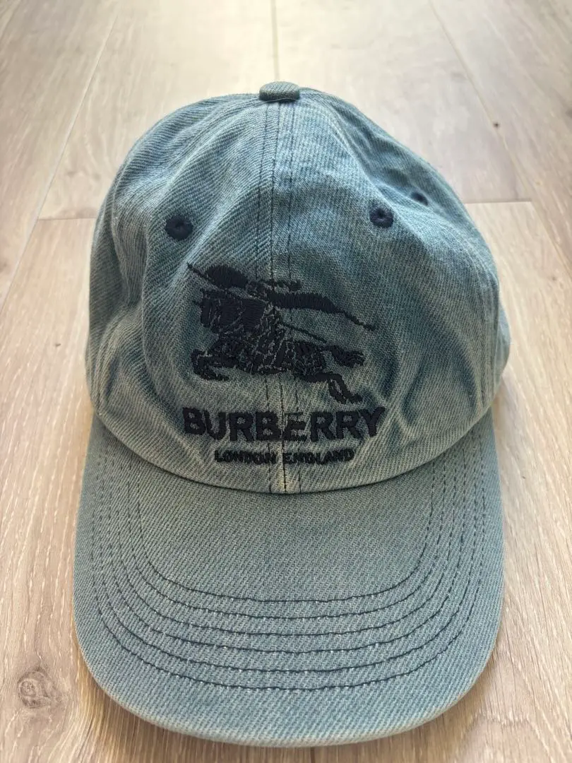 ⭐︎『希少』BURBERRY デニムキャップ SUPREMEロゴ入り Week13 Supreme Burberry Denim 6-Panel バーバリー キャップ