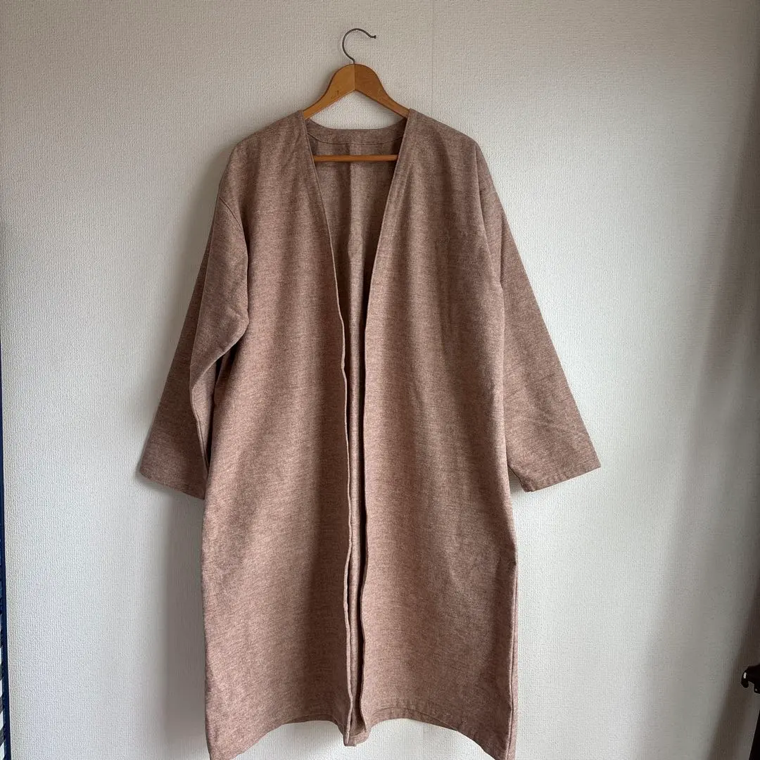 Thumbnail of Handmade coat made with domestic cotton, by an artisan, brown beige, oversized, new