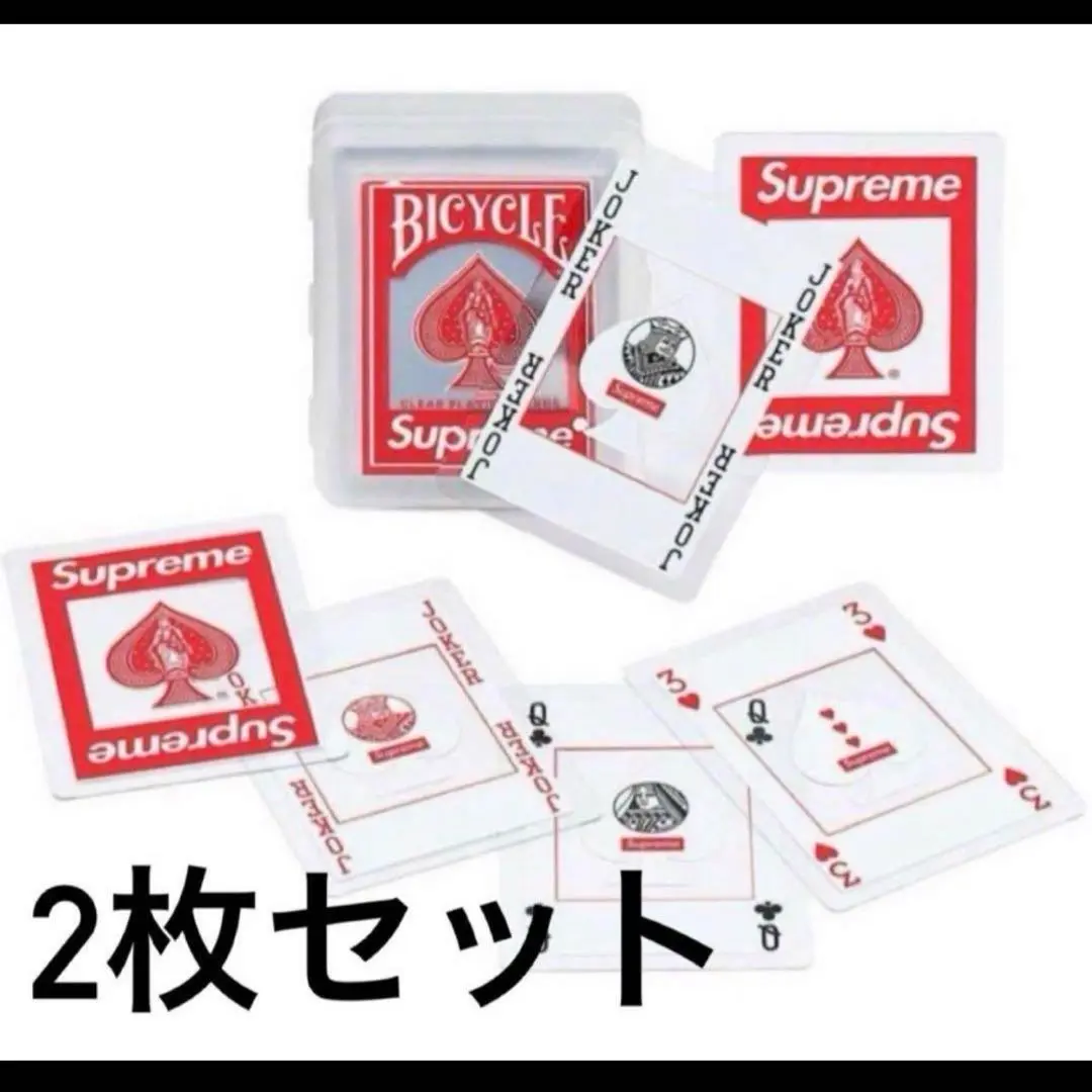 Supreme Bicycle Clear Playing Cards トランプ Supreme Bicycle Clear Playing Cards Red - FW20 - US