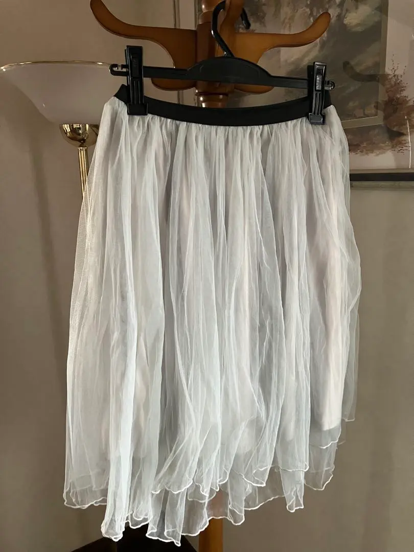 Thumbnail of Light gray tulle flare skirt