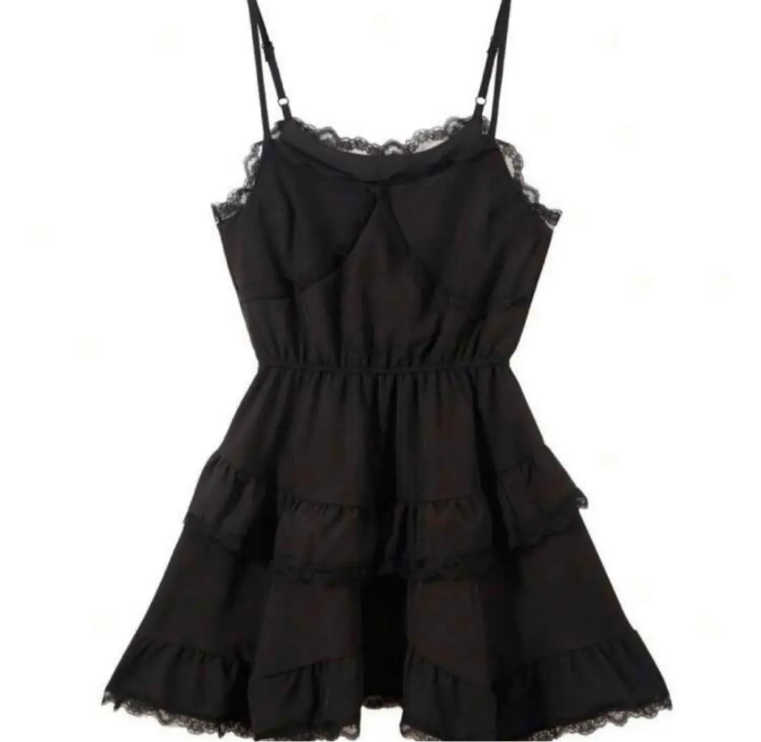 Thumbnail of Korean frill dress, black cami dress, lace one-piece