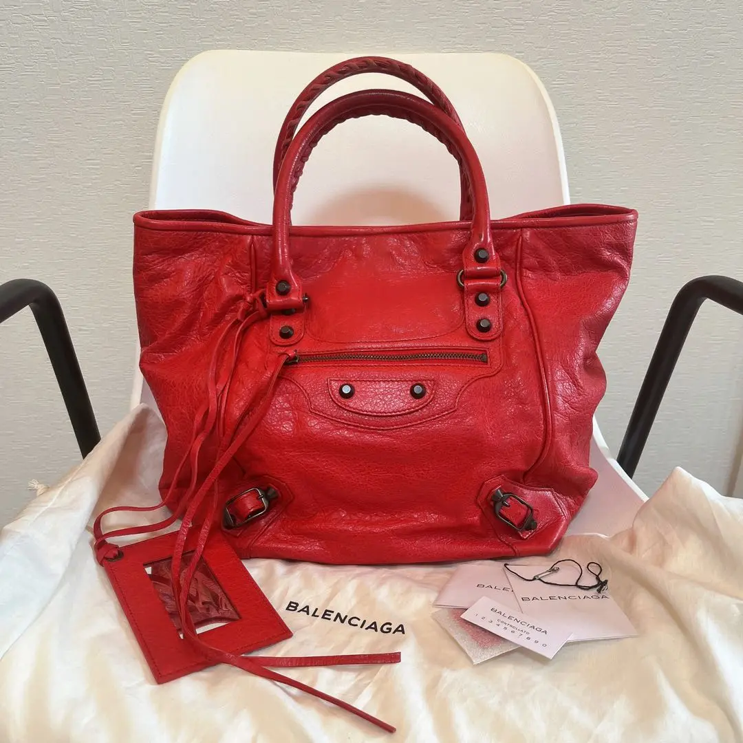 巴黎世家 Balenciaga Sunday 手袋 Coquelicot 紅色 City 的縮圖