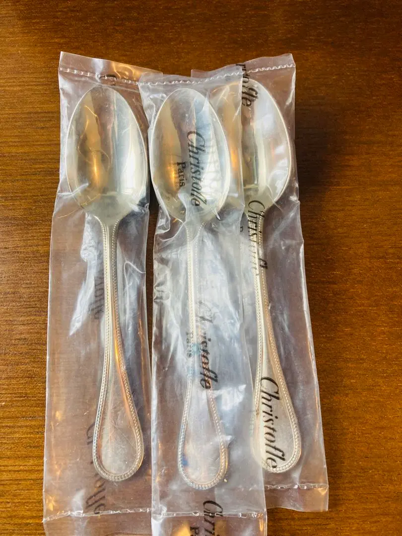 極希少 美品 クリストフル パール ソーススプーン 6点 未開封 Christofle クリストフル Pearls パール 6本スプーン