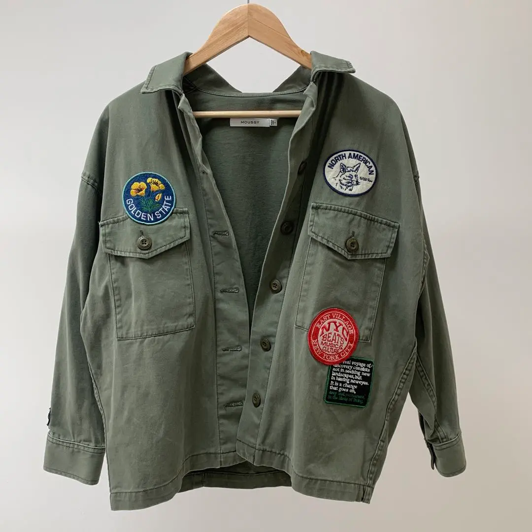 マウジー MOUSSY　ミリタリージャケット　ワッペン　グリーン　サイズＦ m41789402535_1.jpg?1671279198