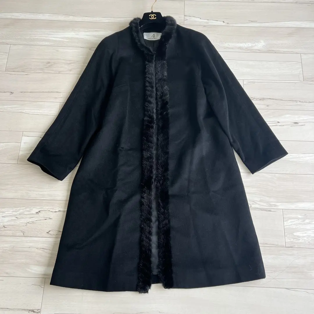 【SURELLE en JUILLET 】カシミヤ チェスターコート(11)黒 SURELLE en JUILLET 】カシミヤ チェスターコート(11)黒