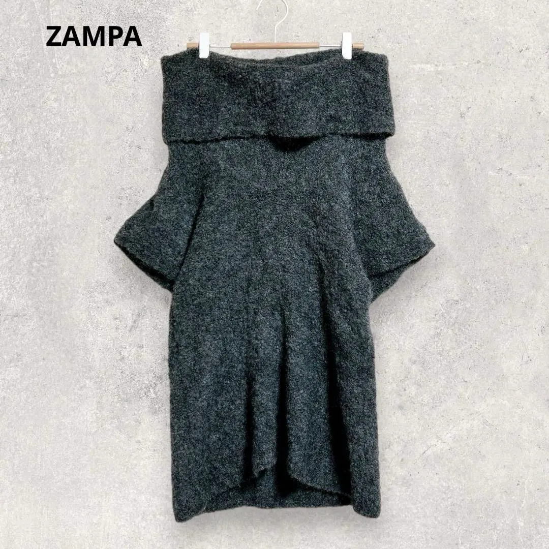 Zampa Organic 阿爾帕卡混紡 短袖針織衫 M 蓬鬆毛茸茸 秋冬 俱樂部 夜晚聚會 的縮圖