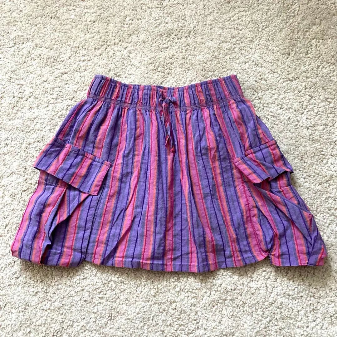 Thumbnail of Zara Pink x Purple Striped Skirt with Pockets Size 9, 134cm