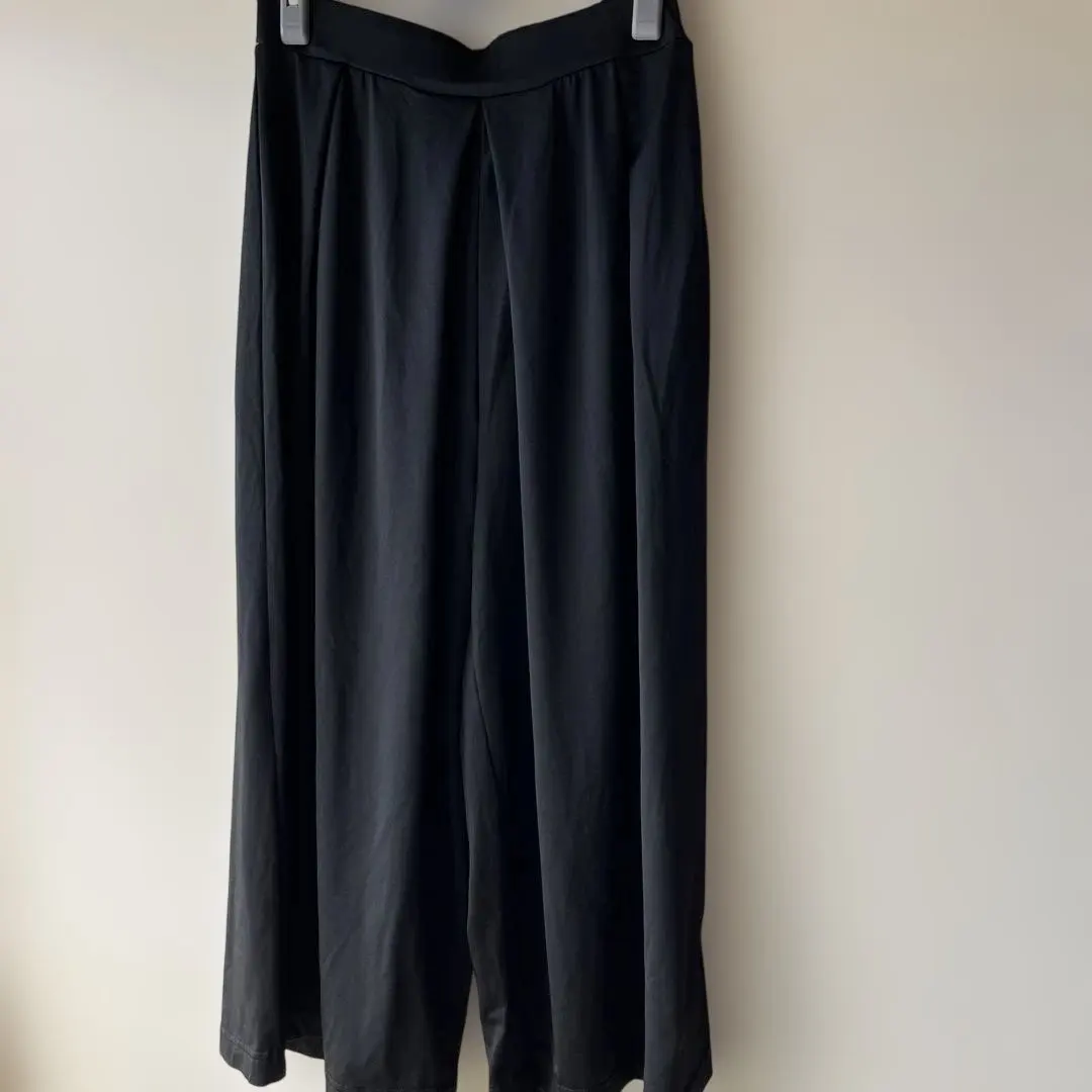 Thumbnail of Black flared culottes, size M, polyester material