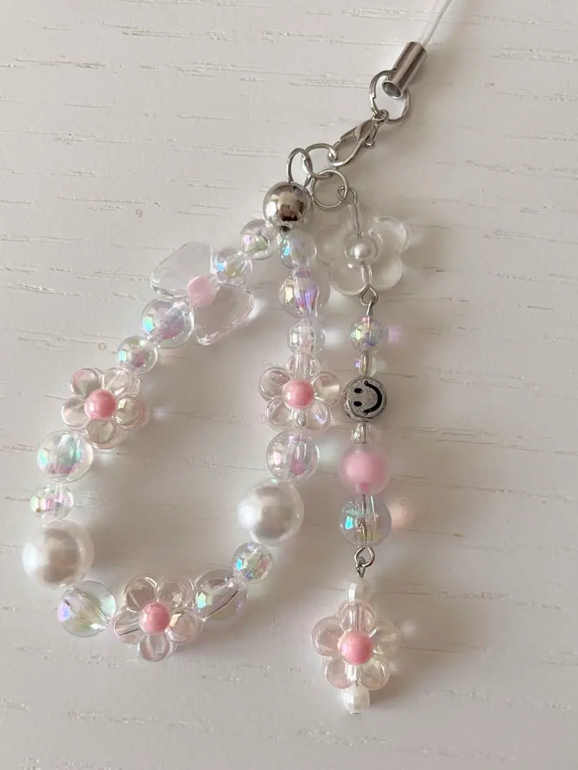 Thumbnail of B55 * Beaded Strap Keychain Pink