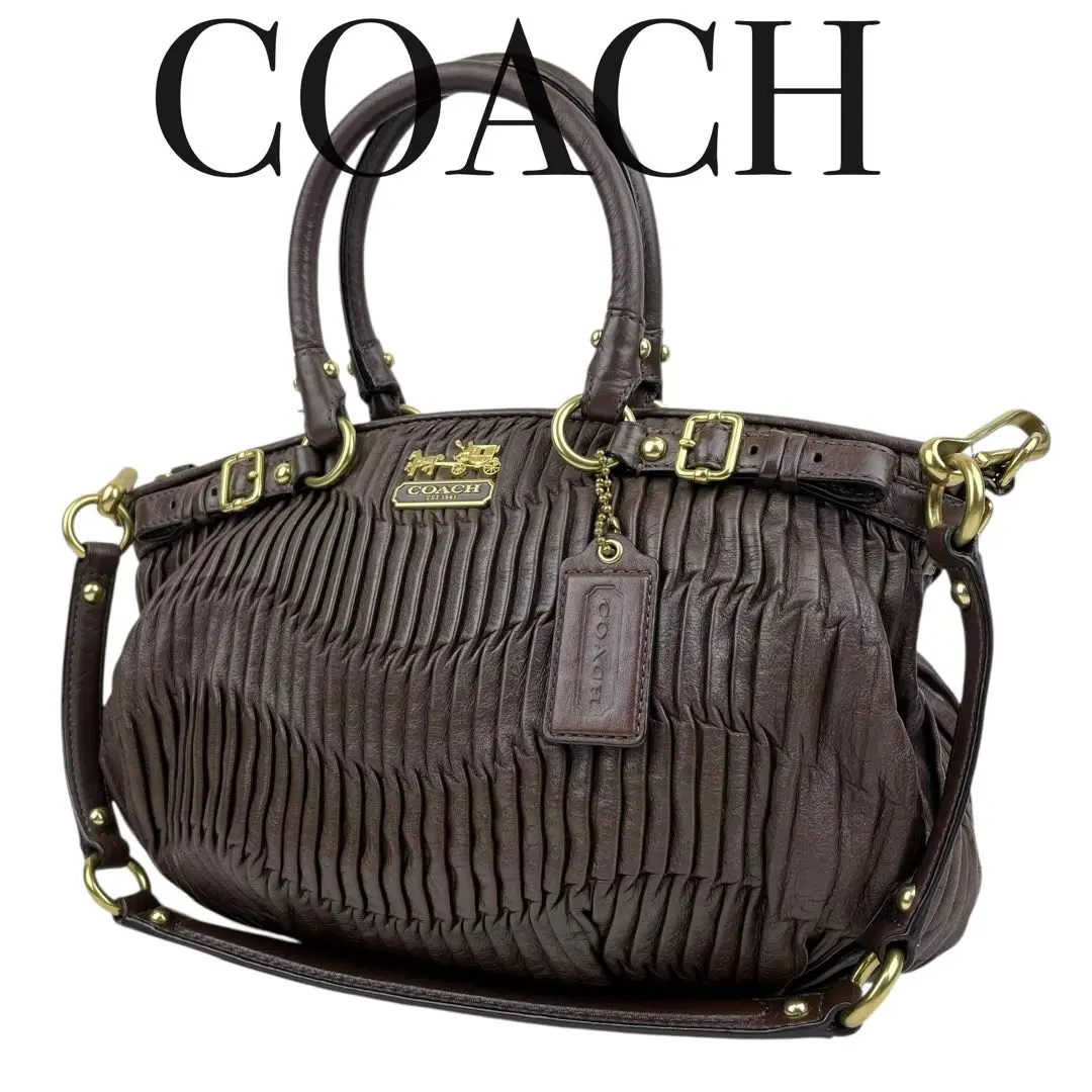 美品　コーチ　ハンドバッグ　2way　マディソン　ギャザー　18620　s34 楽天市場】COACH コーチ マディソン ギャザー レザーバッグ