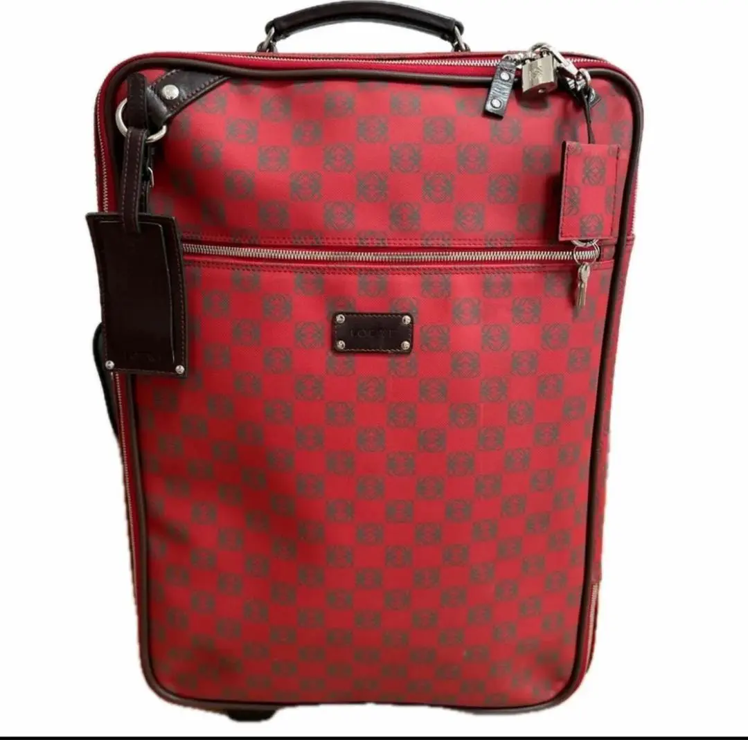 LOEWE ロエベ 希少レッド アナグラム キャリーバッグ キャリーケース LOEWE ロエベ キャリーケース アナグラム スーツケース 旅行
