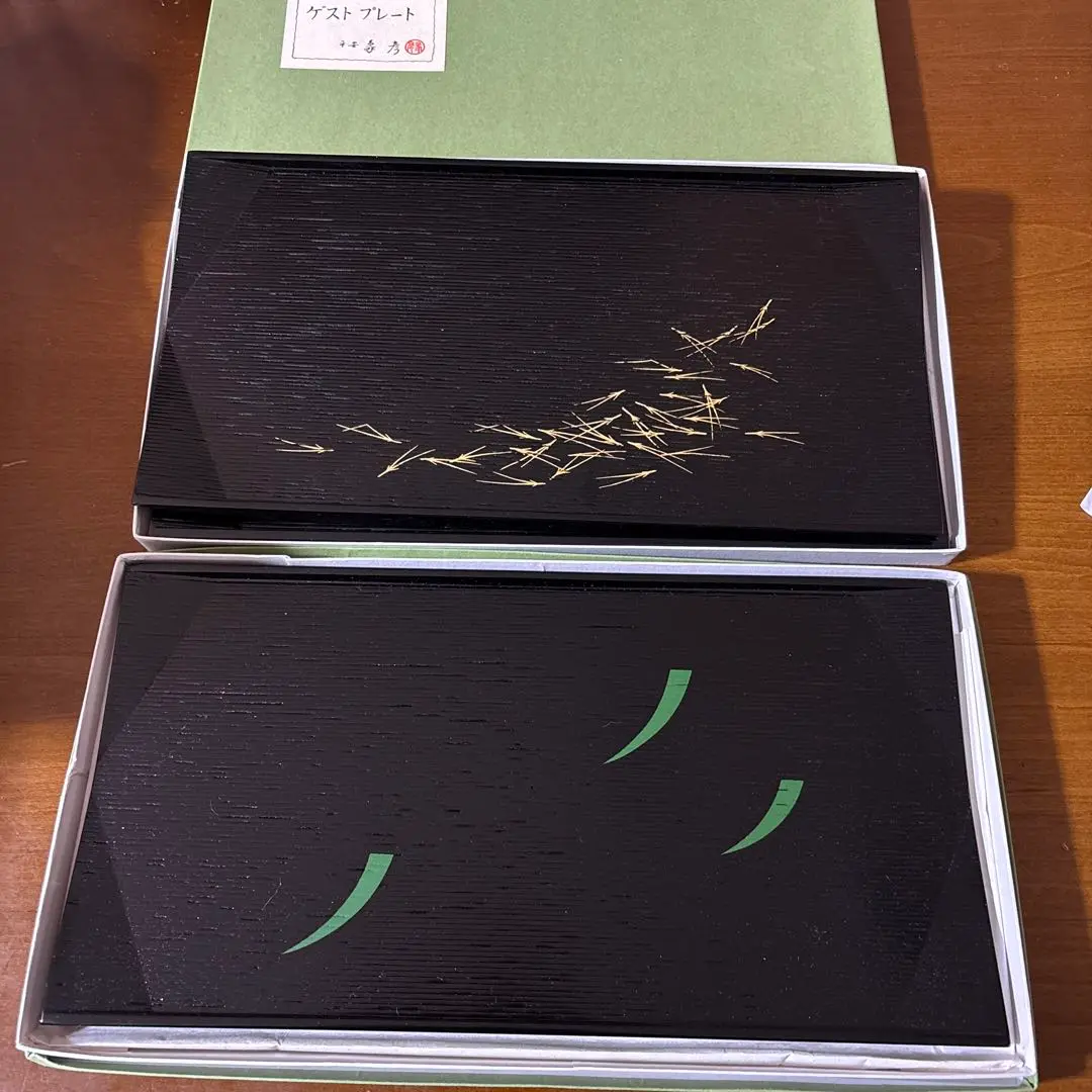 美品】京都 平安象彦 松葉ゲストプレート 5枚 5客 セット