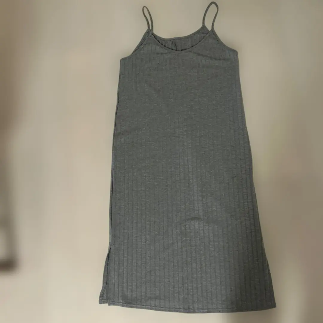 吊帶連衣裙 灰色 F 的縮圖