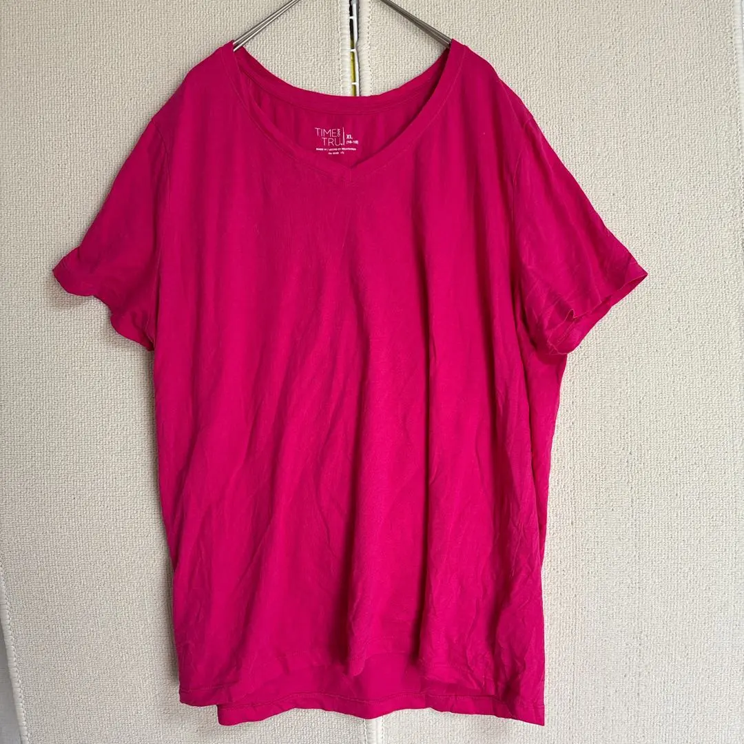 Thumbnail of TIME AND TRUE Pink V-Neck T-Shirt 【XL Size】