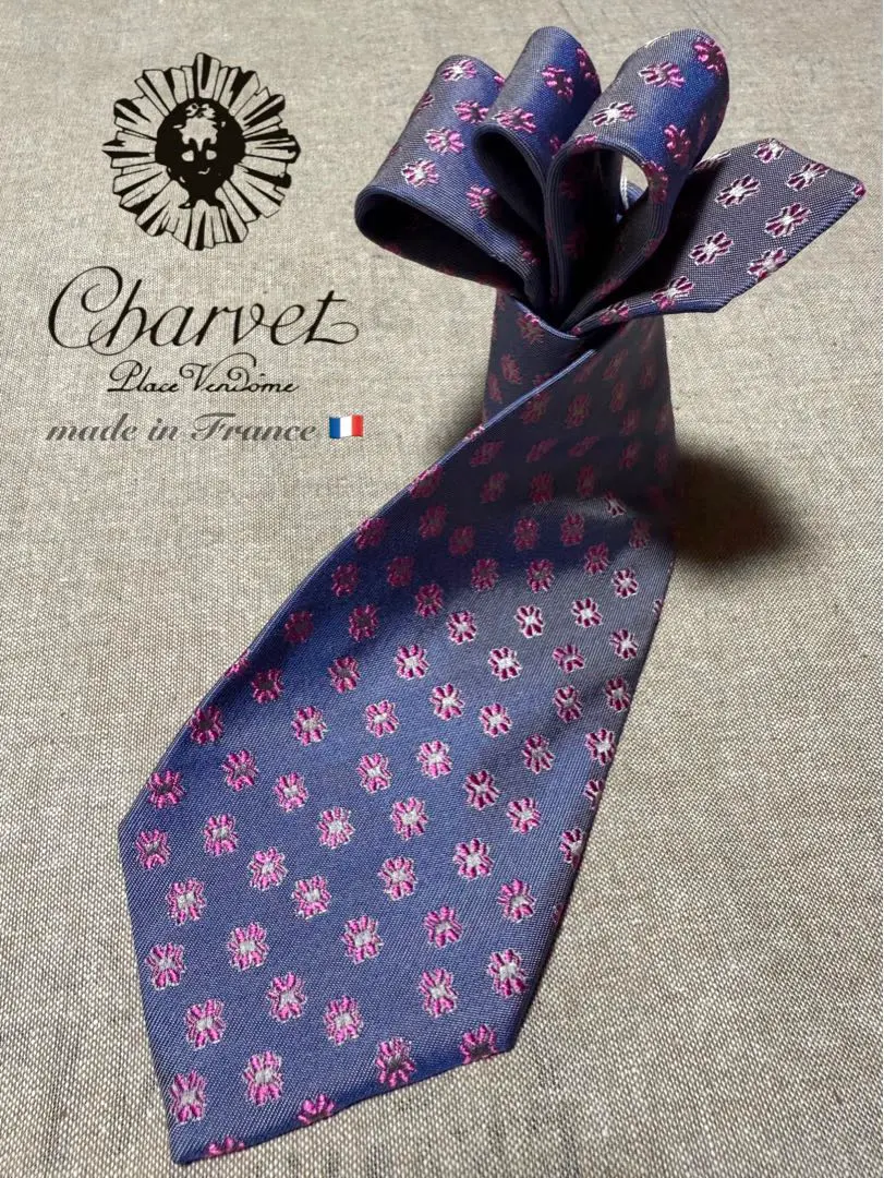 Charvet ダークブルー シルク ネクタイ itemf91a08aca55a11ef9c880242ac