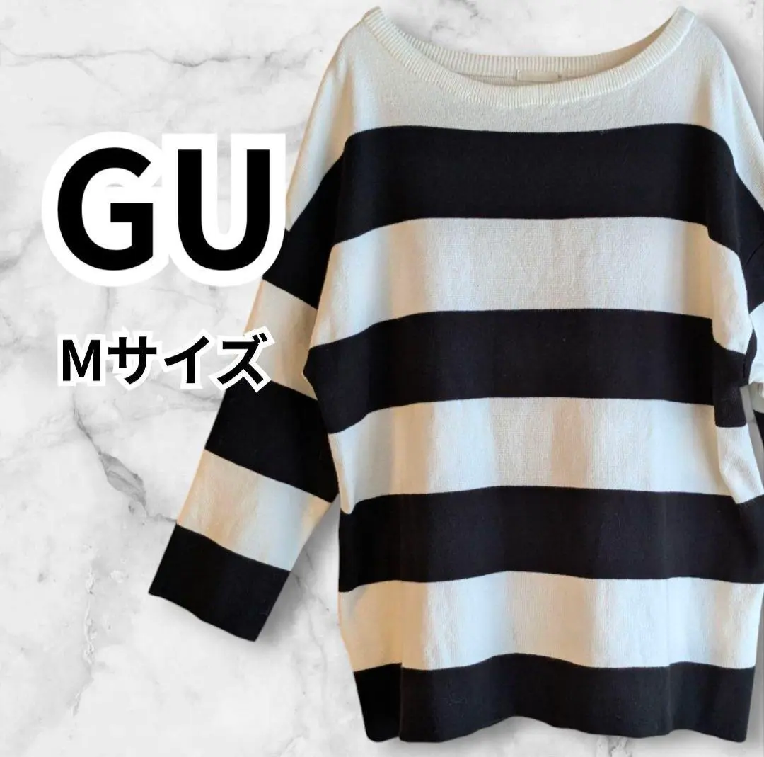 Thumbnail of 【Classic】GU Knit Top, 3/4 Sleeves, Border, M Size
