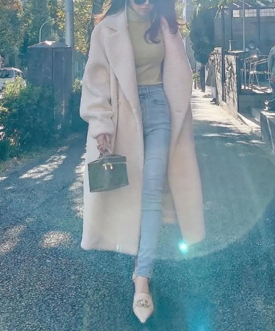 Thumbnail of eimy istoire Big Teddy Boa Coat White Fluffy Fur Teddy Bear Long