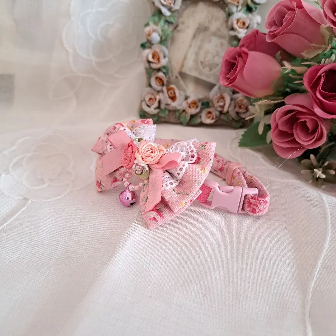 粉紅色玫瑰，狗狗貓貓用頸圈 的縮圖