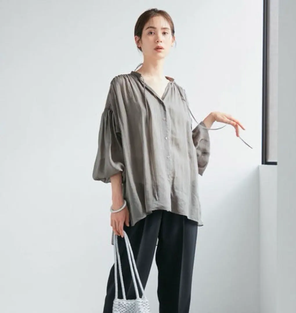 Thumbnail of ROPE' New Item: [Washable] Lawn Volume Sleeve Tuck Blouse