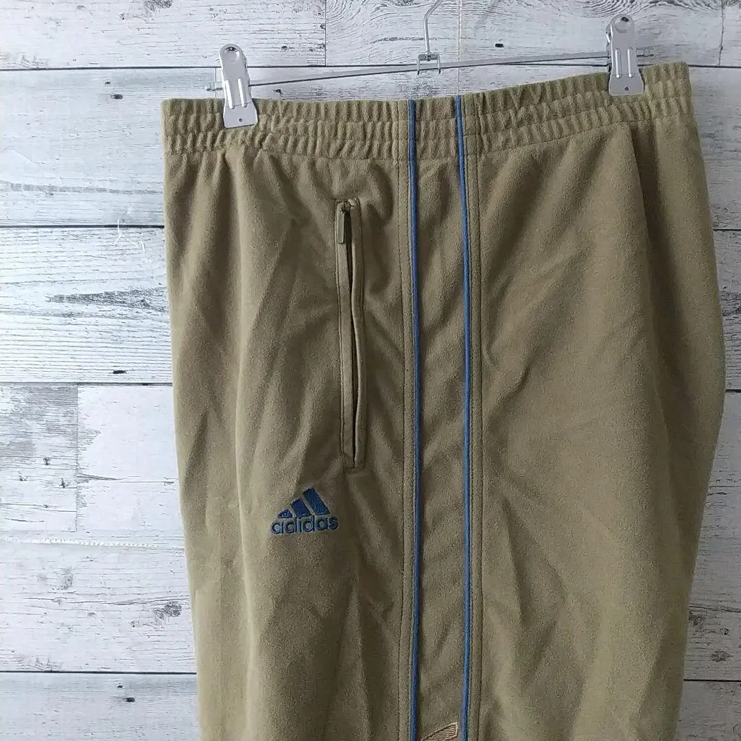罕見☆Adidas刺繡Logo刷毛運動褲 3L 卡其色 的縮圖