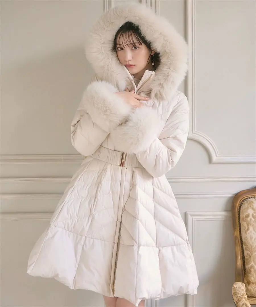 完売 Swingle FOXファー付ドレスダウンコート swingle ♡ ファージップコート（FOXファー付ドレスダウンコート