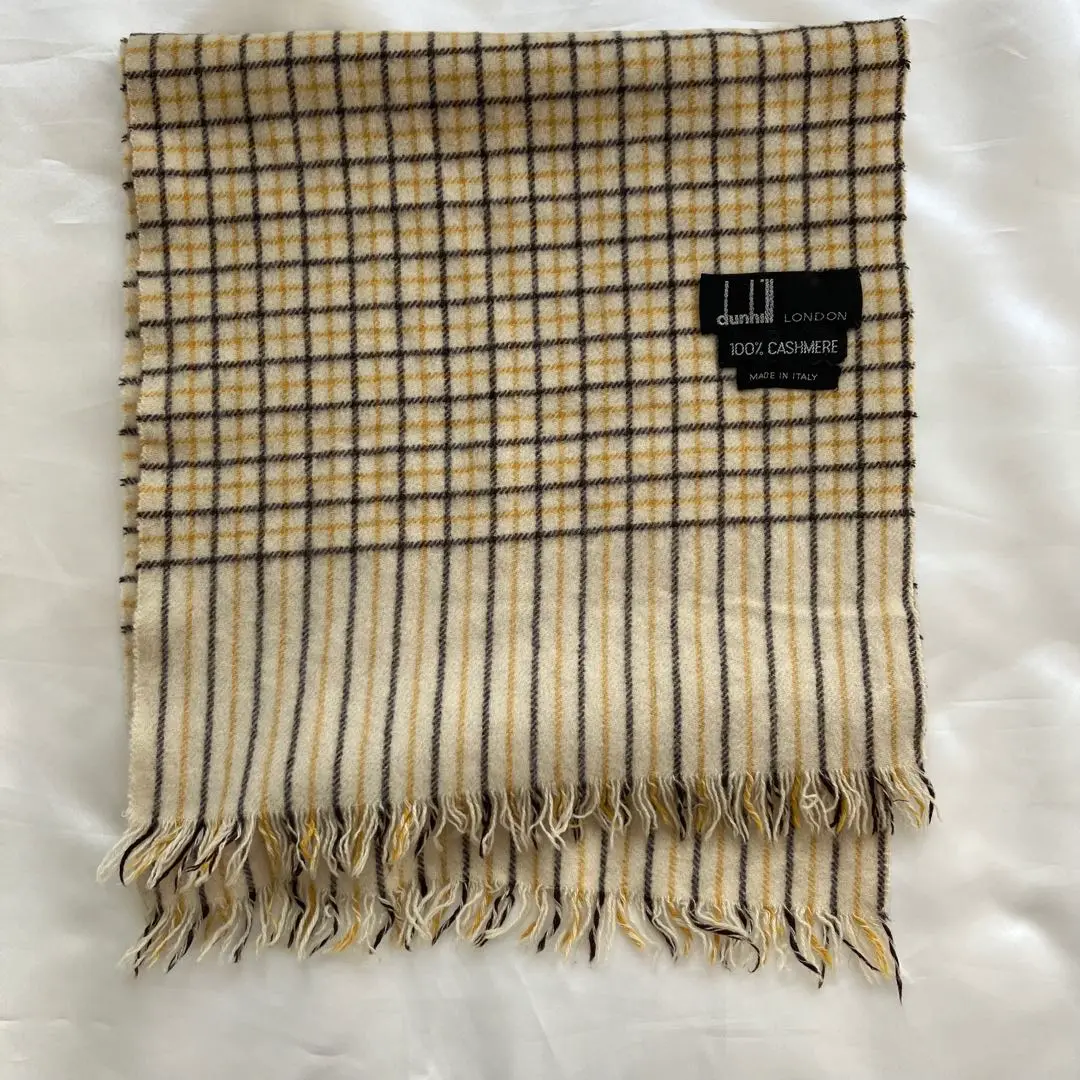 dunhill/ダンヒル スコットランド製 チェック柄カシミヤマフラー メンズ エンジンターン カシミア マフラー | dunhill(ダンヒル