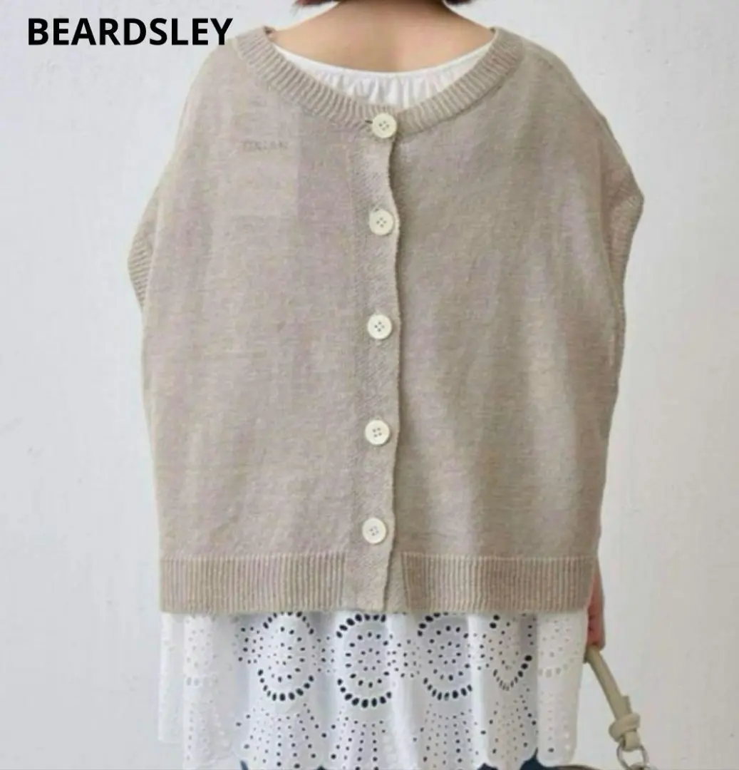 【美品】BEARDSLEY 前後2way リネンニットベスト BEARDSLEY（ビアズリー）の「《前後2way》リネンニットベスト