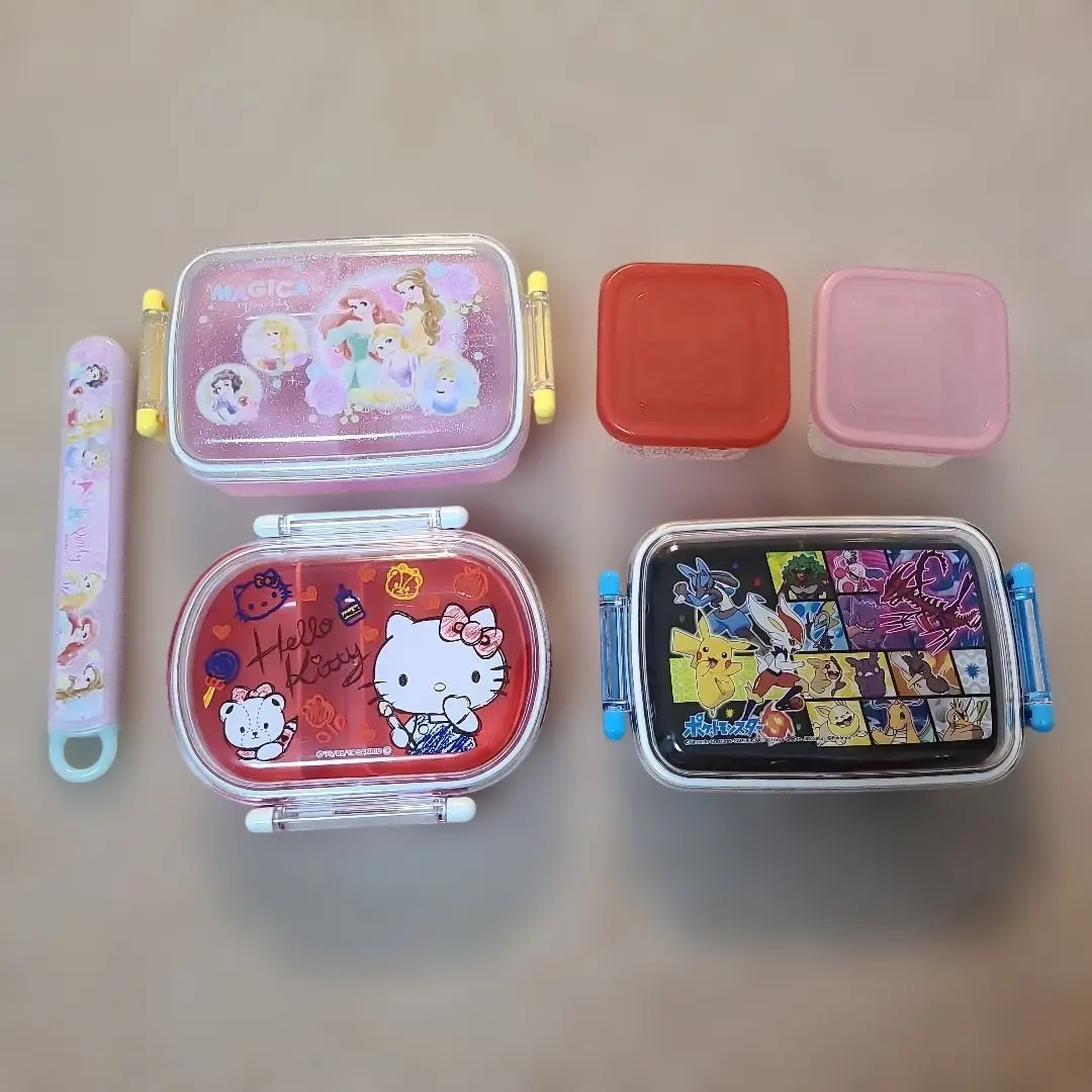 迪士尼公主 寶可夢 Hello Kitty 便當盒套裝 總匯 的縮圖