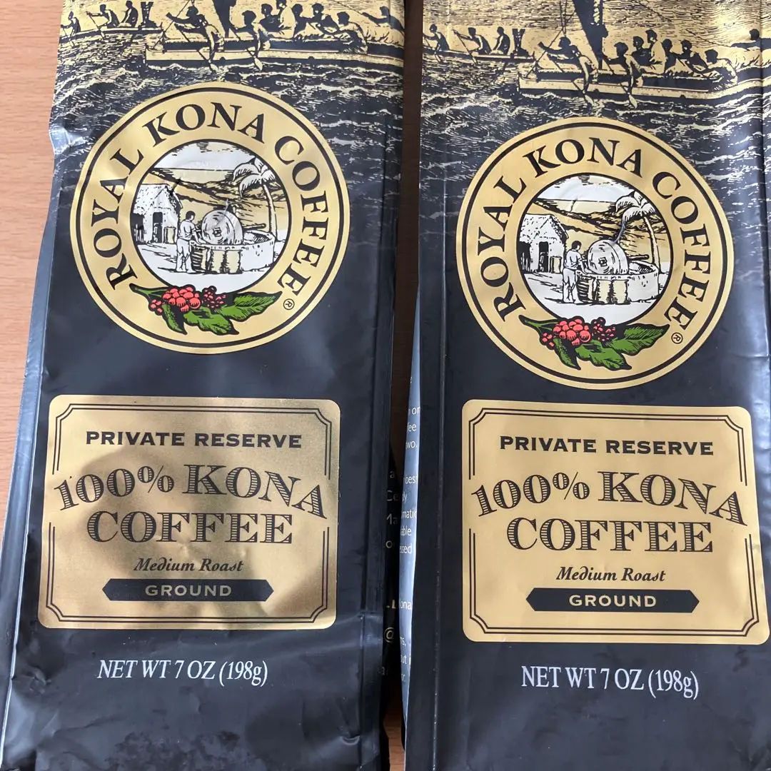 ★お値下げ❗️ ホノルルコナ100%➕ライオンコナ100%の豆タイプ2個セット ハワイ直輸入 ホノルルコーヒー コナ100% KONA100% （豆）200g