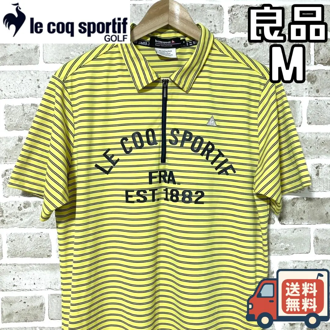 Thumbnail of 【Shipped within 24 hours / Anonymous Delivery】Le Coq Golf Men's Short Sleeve Zip Shirt M Size