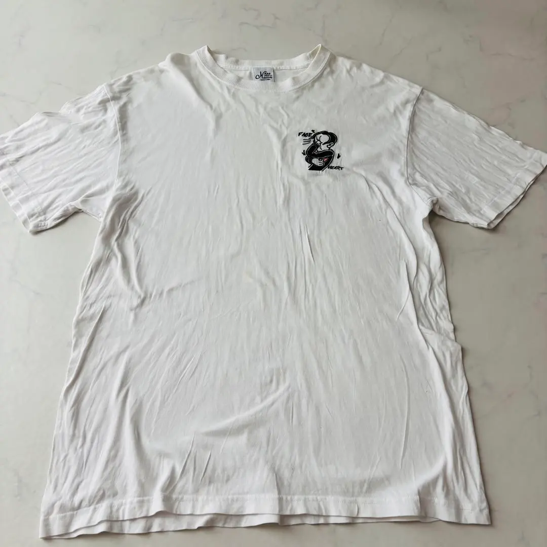 Thumbnail of KAO YORI NAKAMI Embroidered T-shirt White, Size M (A723)