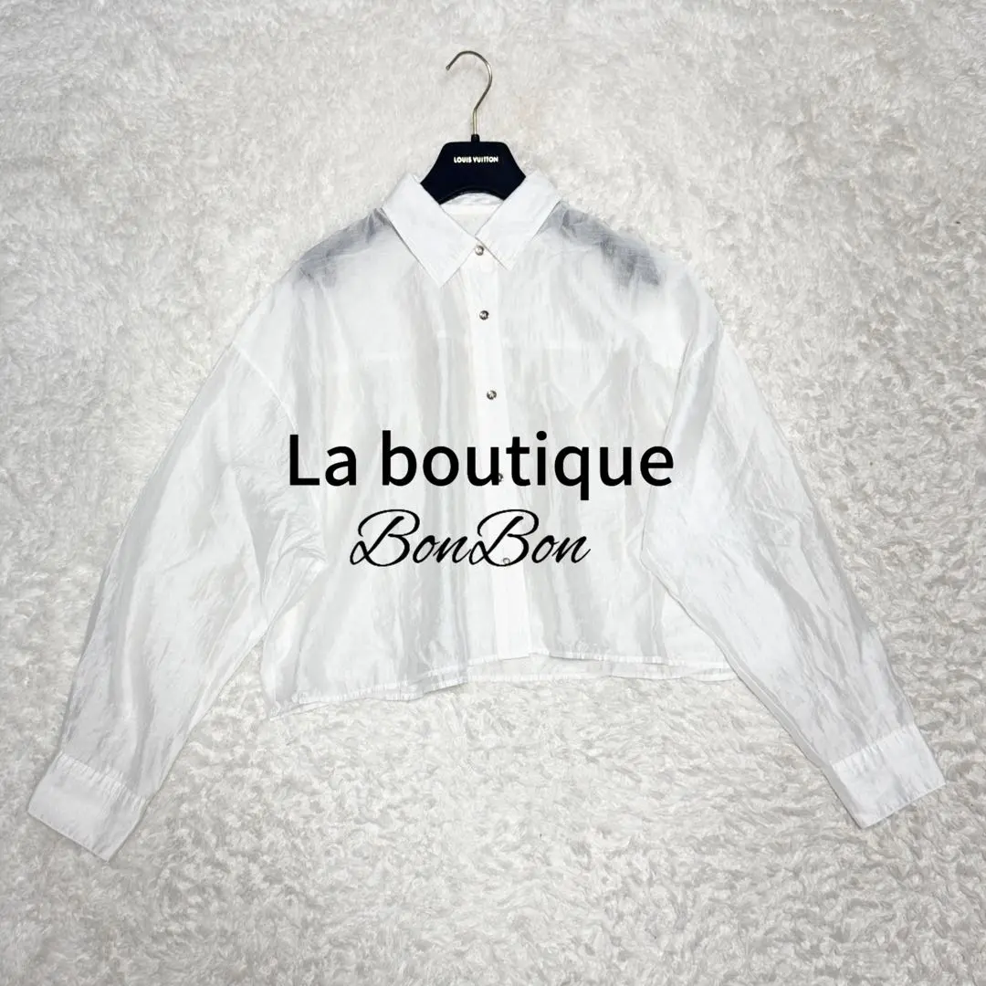 極上美品 Laboutique bon bon シアークロップドシャツ La boutique Bonbon ブラウス シャツ 「名品・新色登場