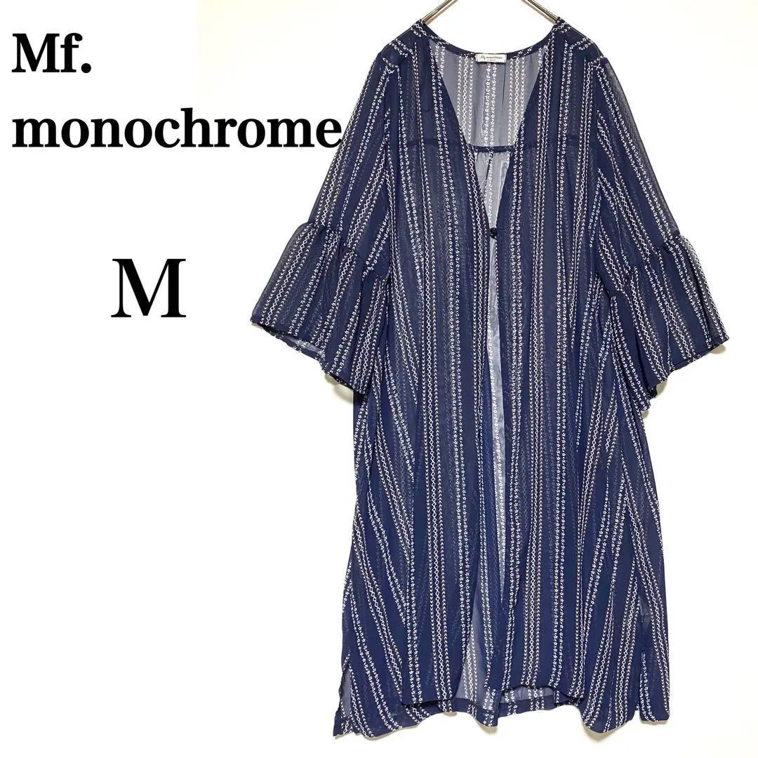 MF Monochrome 針織外套 長袍 袖子荷葉邊 花紋M 雪紡材質 的縮圖