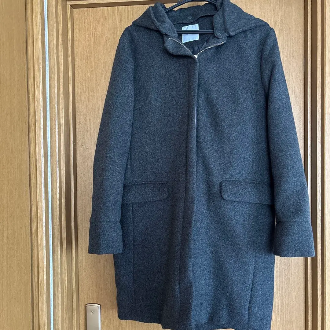 Thumbnail of BACK NUMBER Gray Coat with Hood, Size L