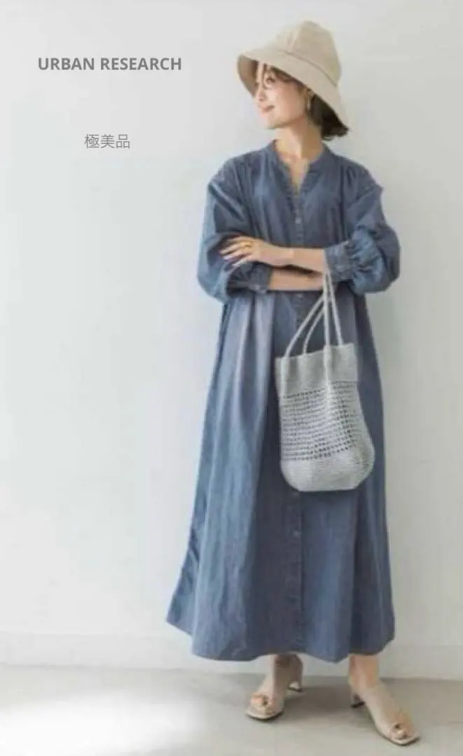 Thumbnail of Excellent Condition URBAN RESEARCH Shirt Dress Skipper Volume Sleeve Blue 36