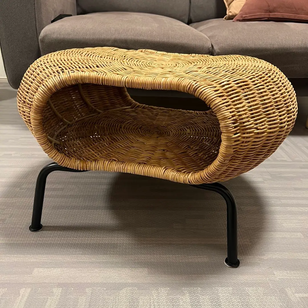 GAMLEHULT ガムレフルト IKEA オットマン 収納付き、籐／チャコール GAMLEHULT ガムレフルト オットマン 収納付き, 籐, チャコール