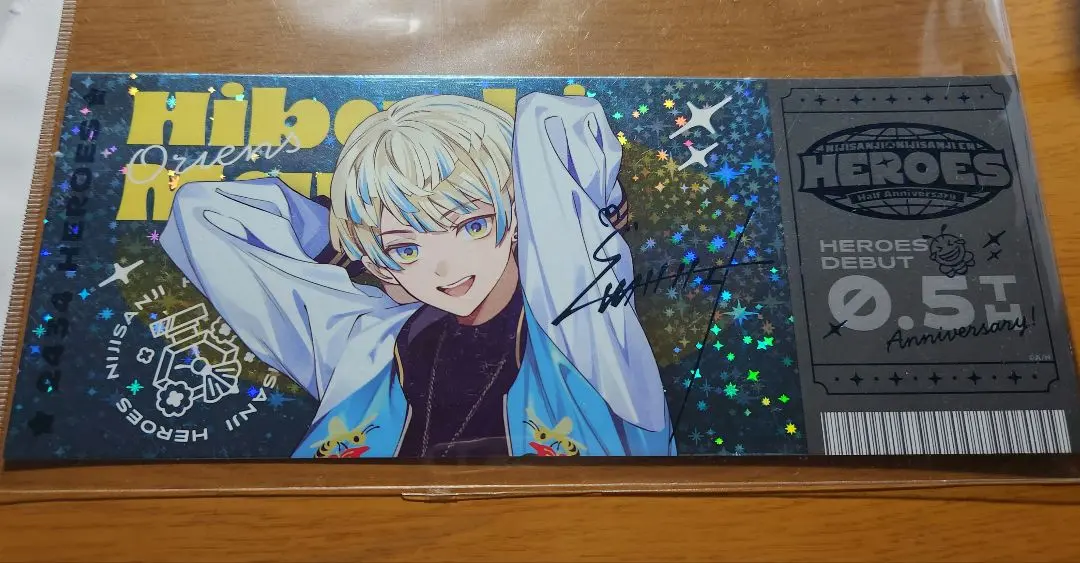 彩虹社 Oriens 緋八麻那 全息票券風卡片 附簽名 稀有 的縮圖