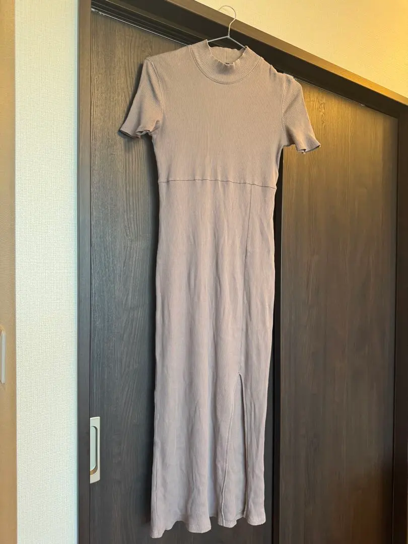 Thumbnail of ZARA Beige Short Sleeve Long Dress S