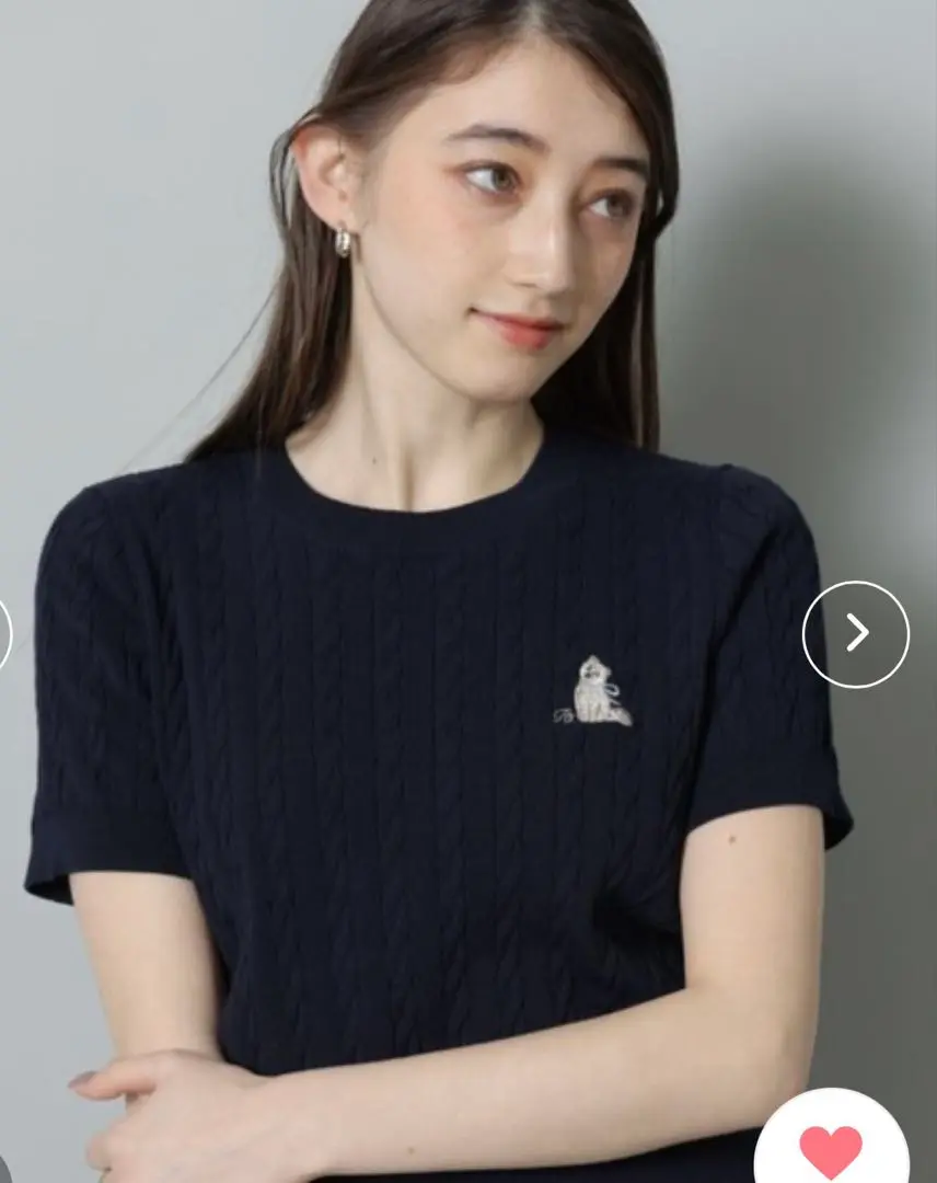リランドチュール　cat刺繍ニットプルオーバー　ライトイエロー　新品 リランドチュール cat刺繍ニットプルオーバー ライトイエロー
