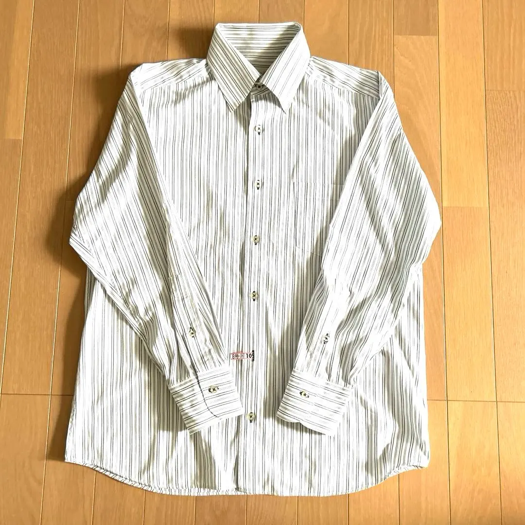 艾瑞克·罗斯 男士黑白條紋長袖襯衫 M碼 100%棉 的縮圖