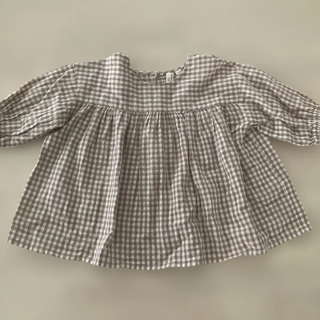 Thumbnail of Samansa Mos2 long-sleeved top with check pattern, size 95