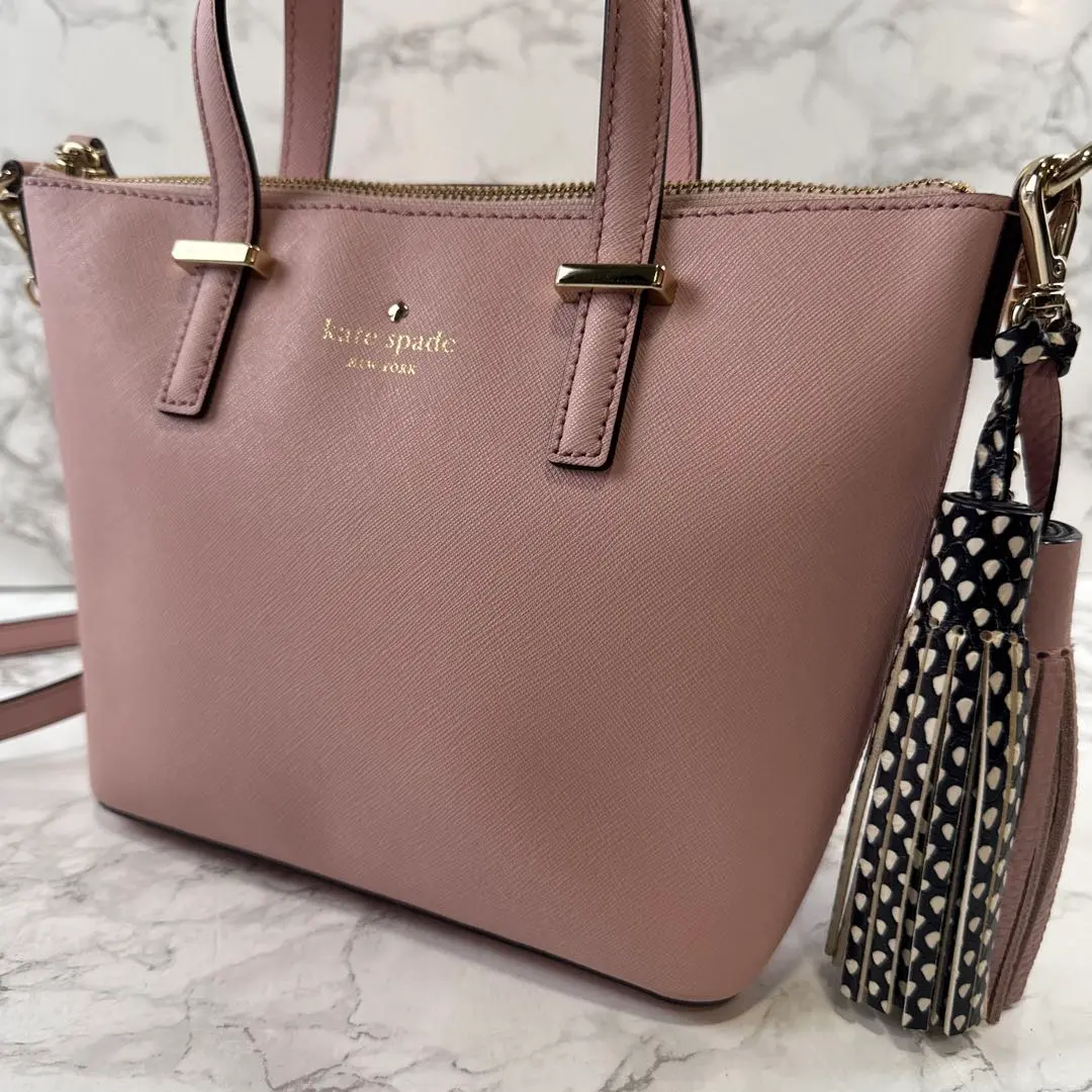 幾乎未使用品 kate spade 凱特絲蓓 本革 真皮 手提包 的縮圖